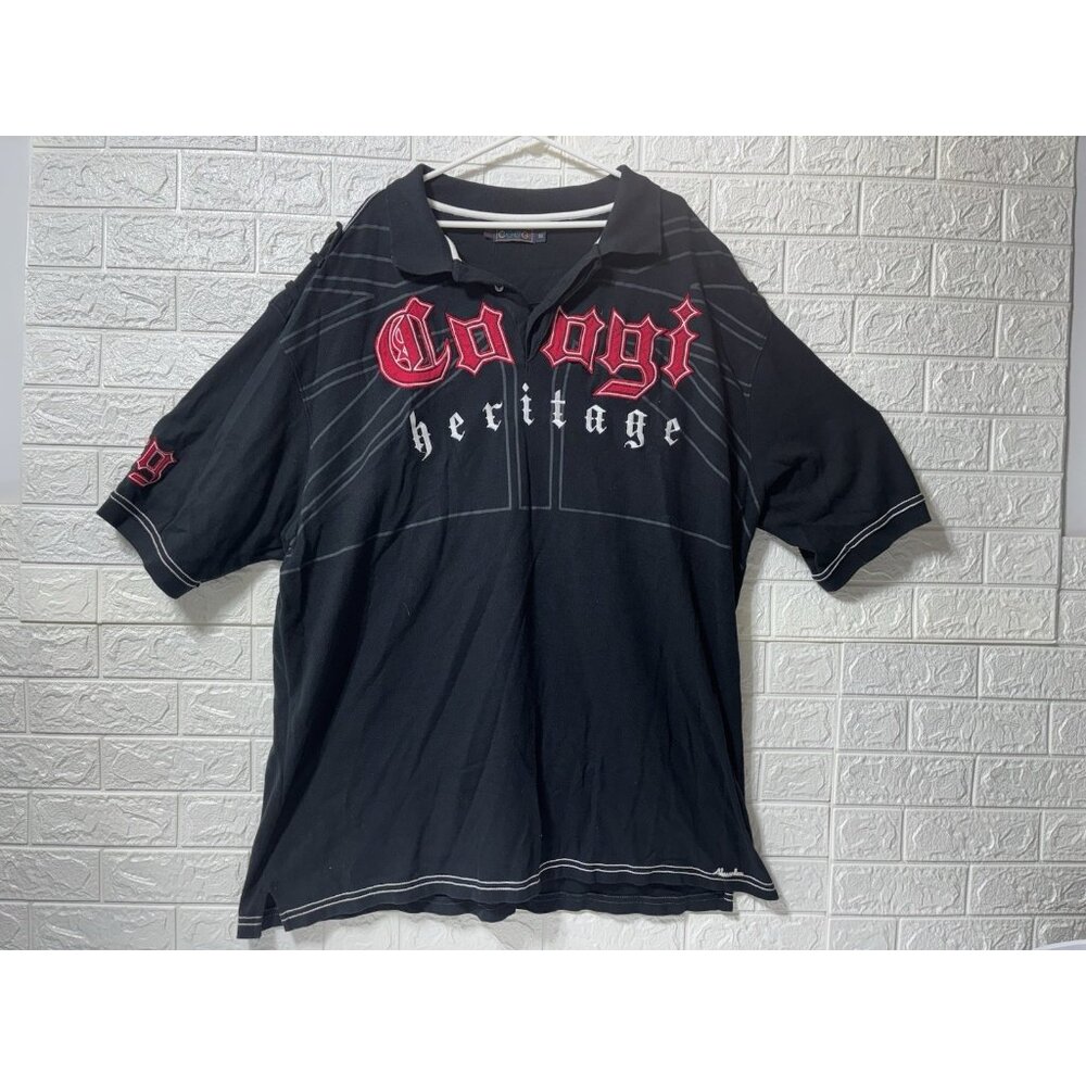 COOGI Heritage Black & Red Men’s Embroidered T-Shirt Size 5X